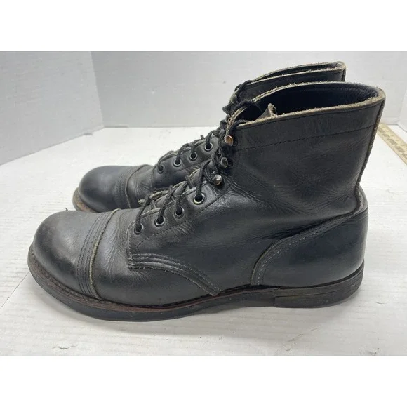 Red Wing 8116 Iron Ranger Charcoal Rough & Tough Leather Men\'s Boots Size 10 D Red Wing Heritage Iron Ranger Charcoal | Zonk Shop main image 4